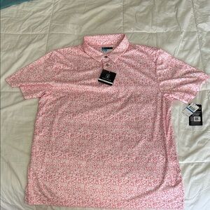 PGA Tour Pink Floral Polo Shirt